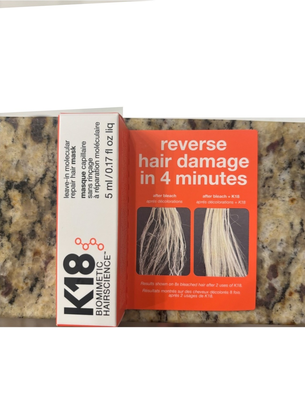 K18 Leave-In Molecular Repair Hair Mask 5ml Travel Size New In Box